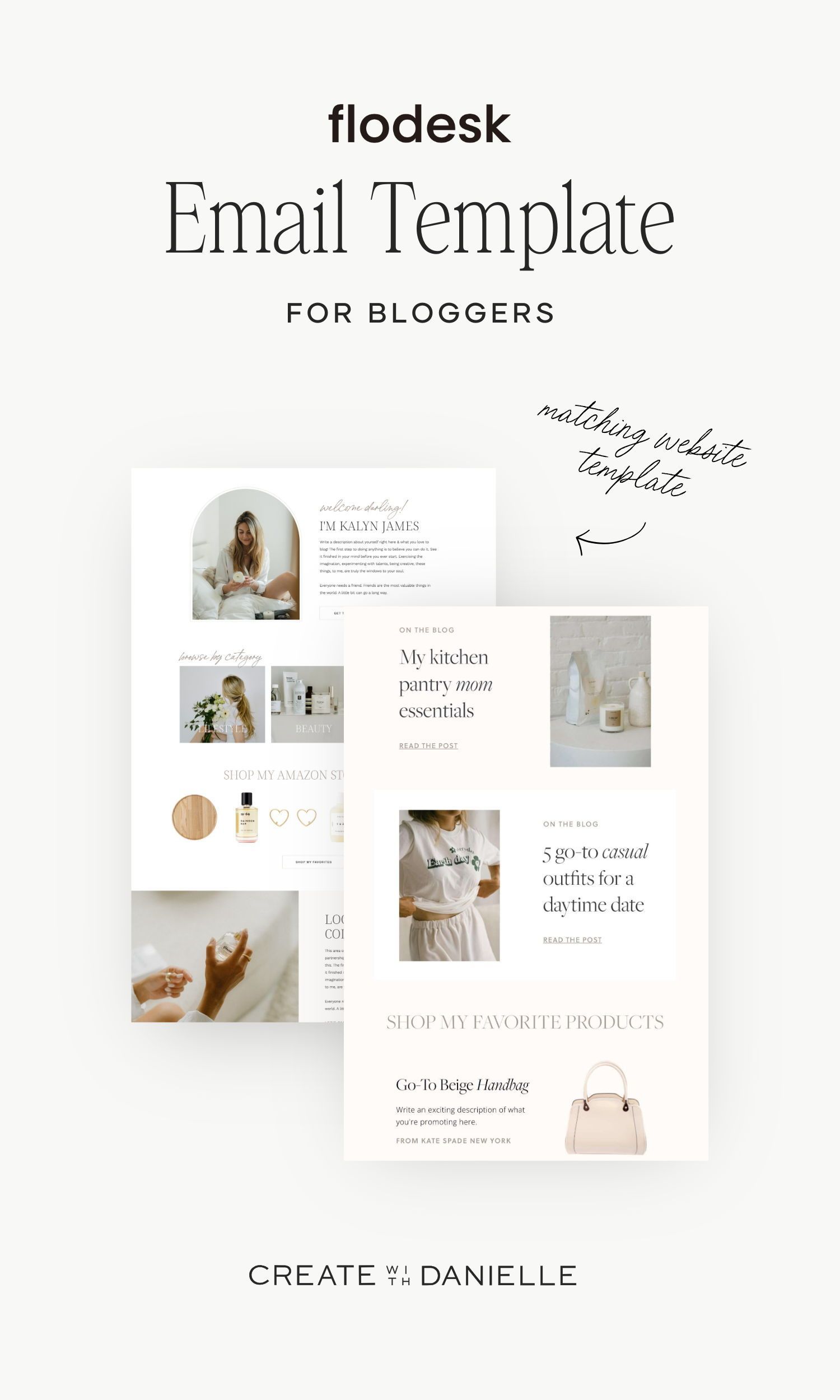 Modern & Charming Flodesk Email Template for Bloggers | Welcome Email Template