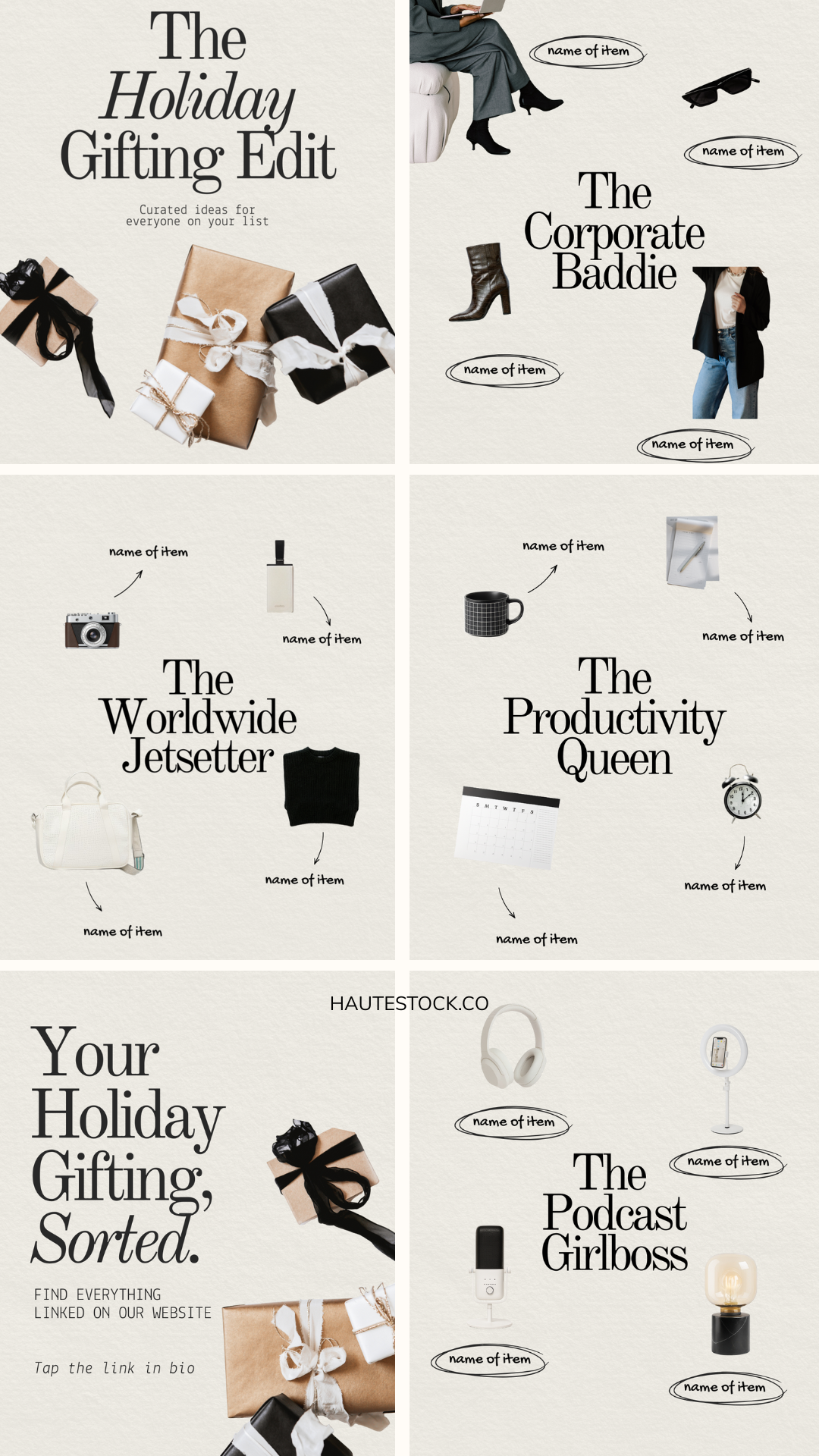 Holiday Gifting Canva Templates for Curated Gift Guides