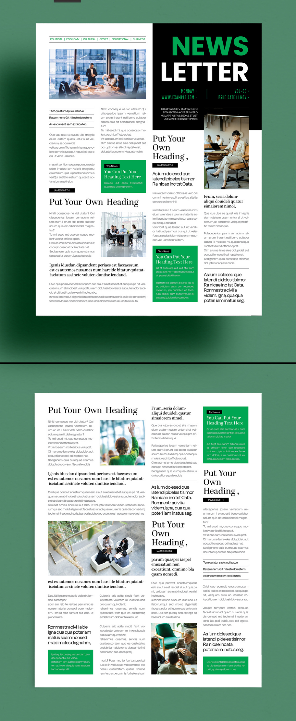 Modern Newsletter Template , Clean Editorial Layout for Corporate & Business Updates Stock-Vorlage
