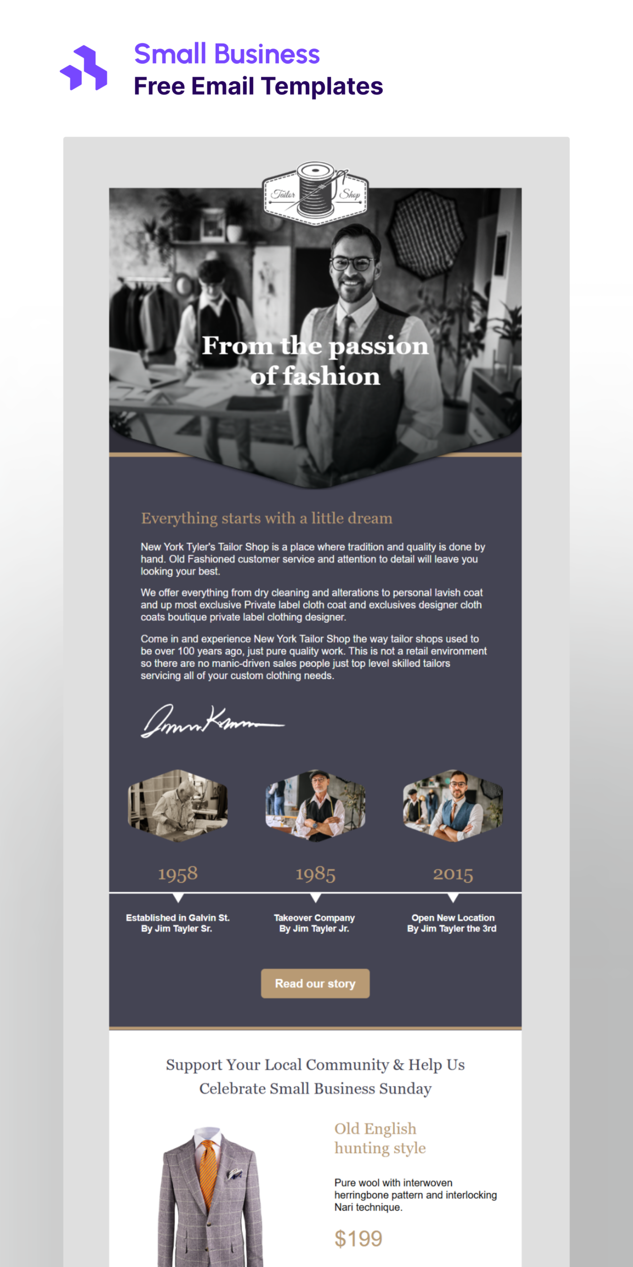 Modular Moments | Flexible small business email template