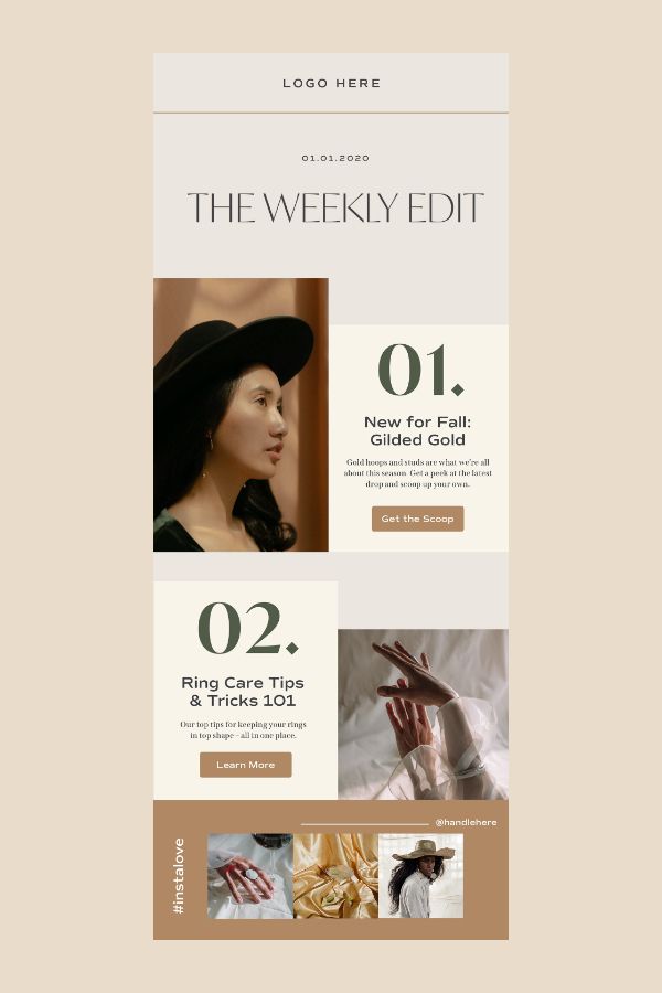 Modern, Editable Email Templates for Mailchimp from Lindsay Scholz Studio