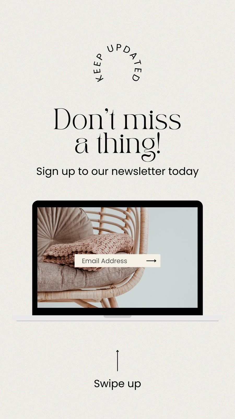 Modern Email Newsletter Sign Up Instagram Story Templates for Social Media
