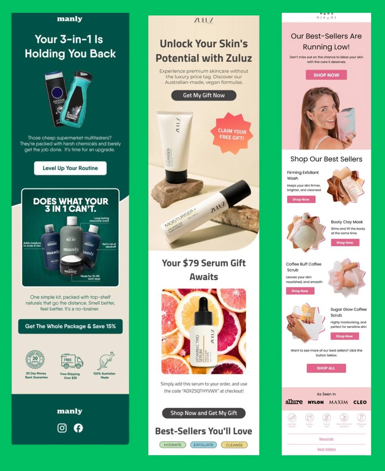 Skincare Email Design Collection – Promotional & eCommerce Templates