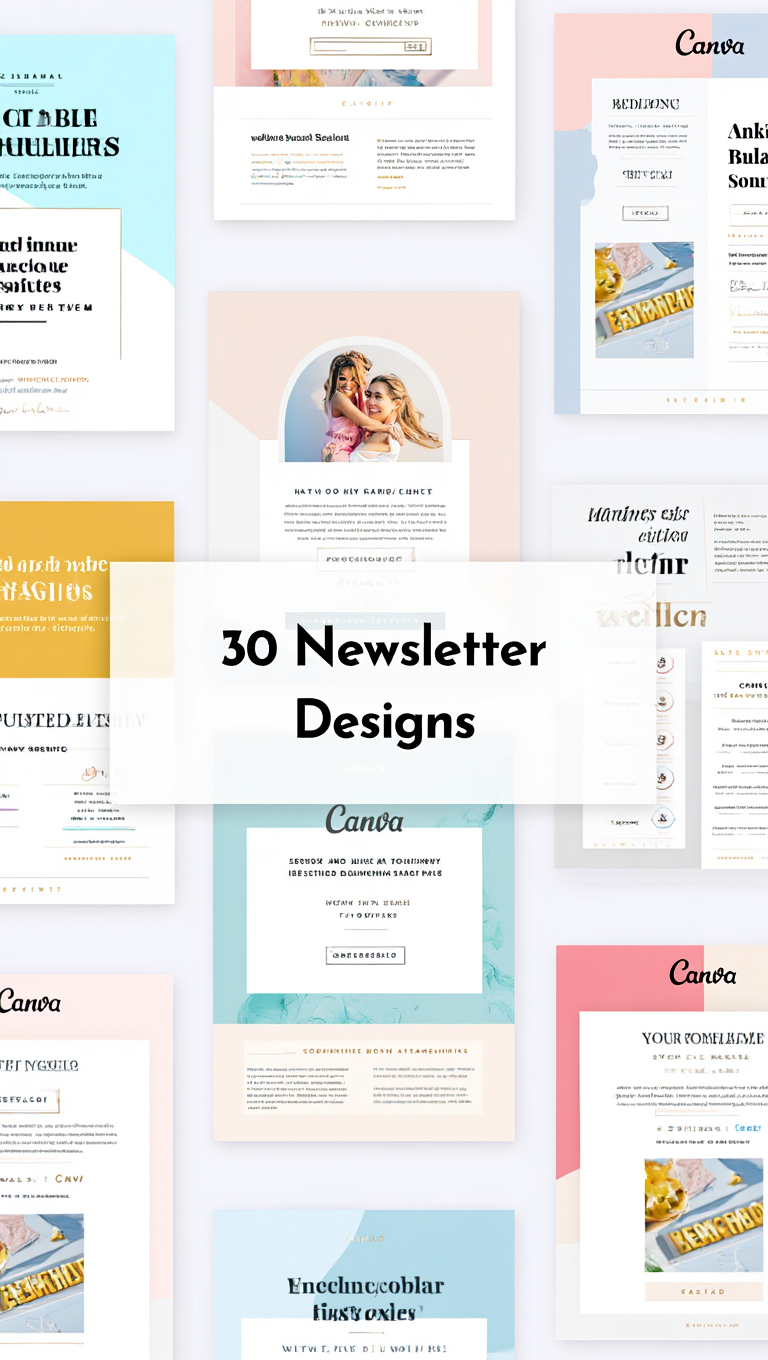 30 Travel Newsletter Email Templates Canva Mockup Email Template Bundle