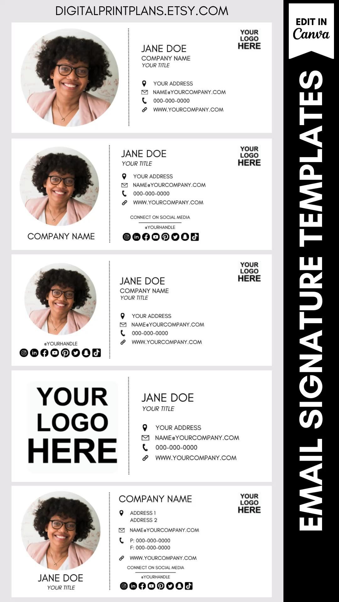 Canva Editable Template |  Real Estate Email Signature | Business Email Signature