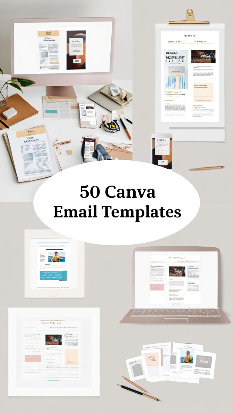 50 Canva Email Templates Digital Marketing Newsletter Bundle Bold Overlay