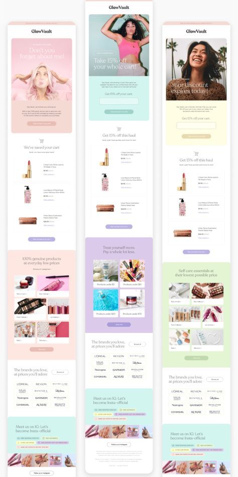 Abandon Cart Email Design  |  Glow Vault