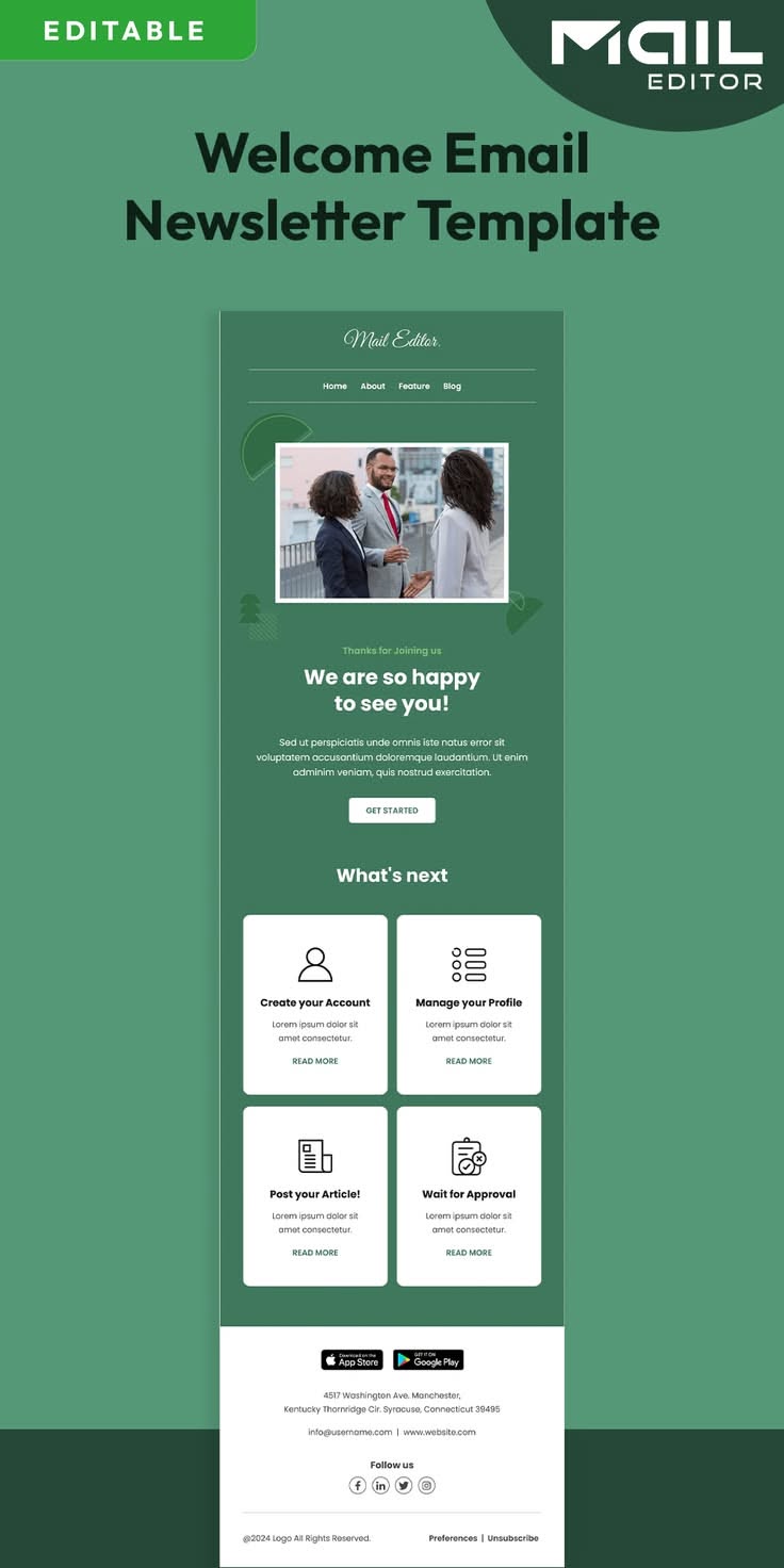 Welcome Email Newsletter Template