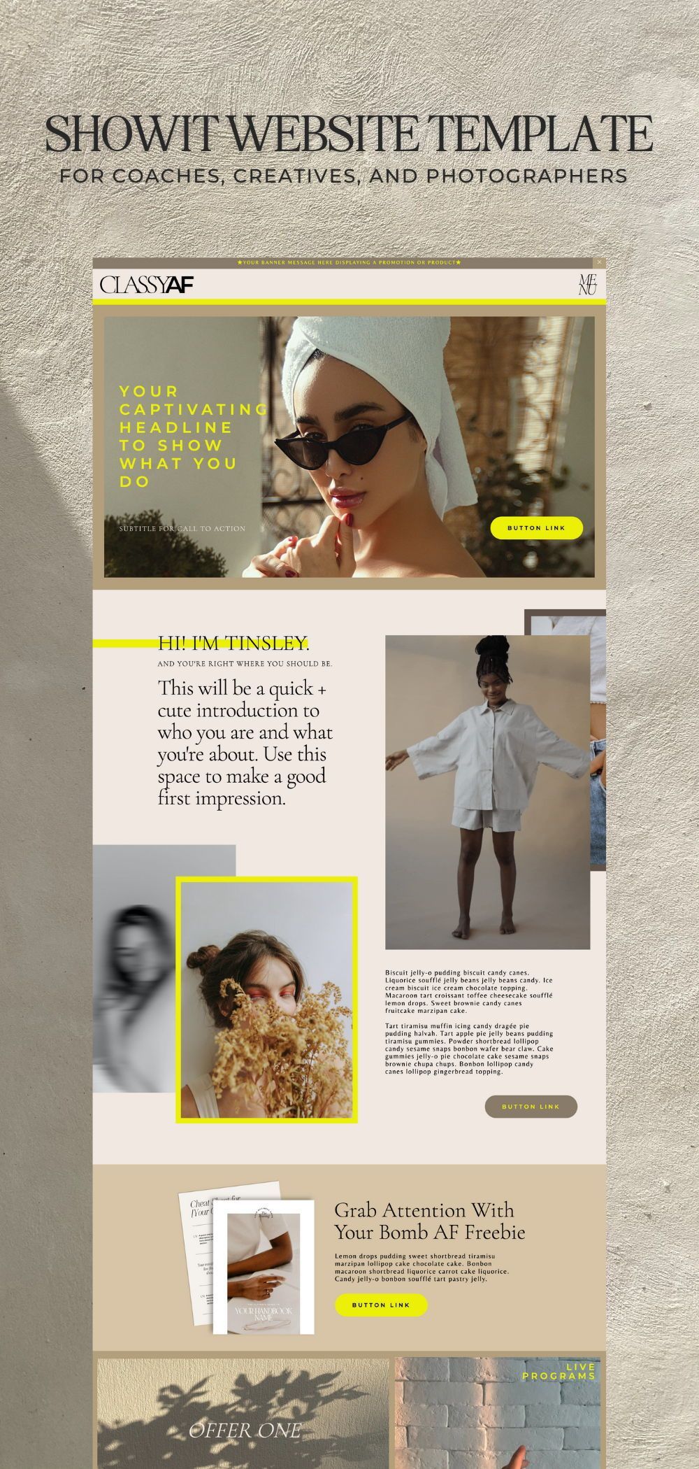 Classy AF: Customizable Showit Website Template