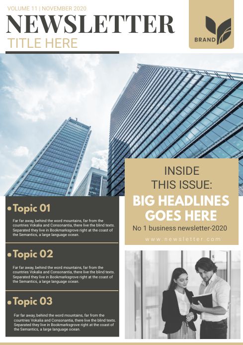 Copy of Wheat Business Custom Newsletter Page