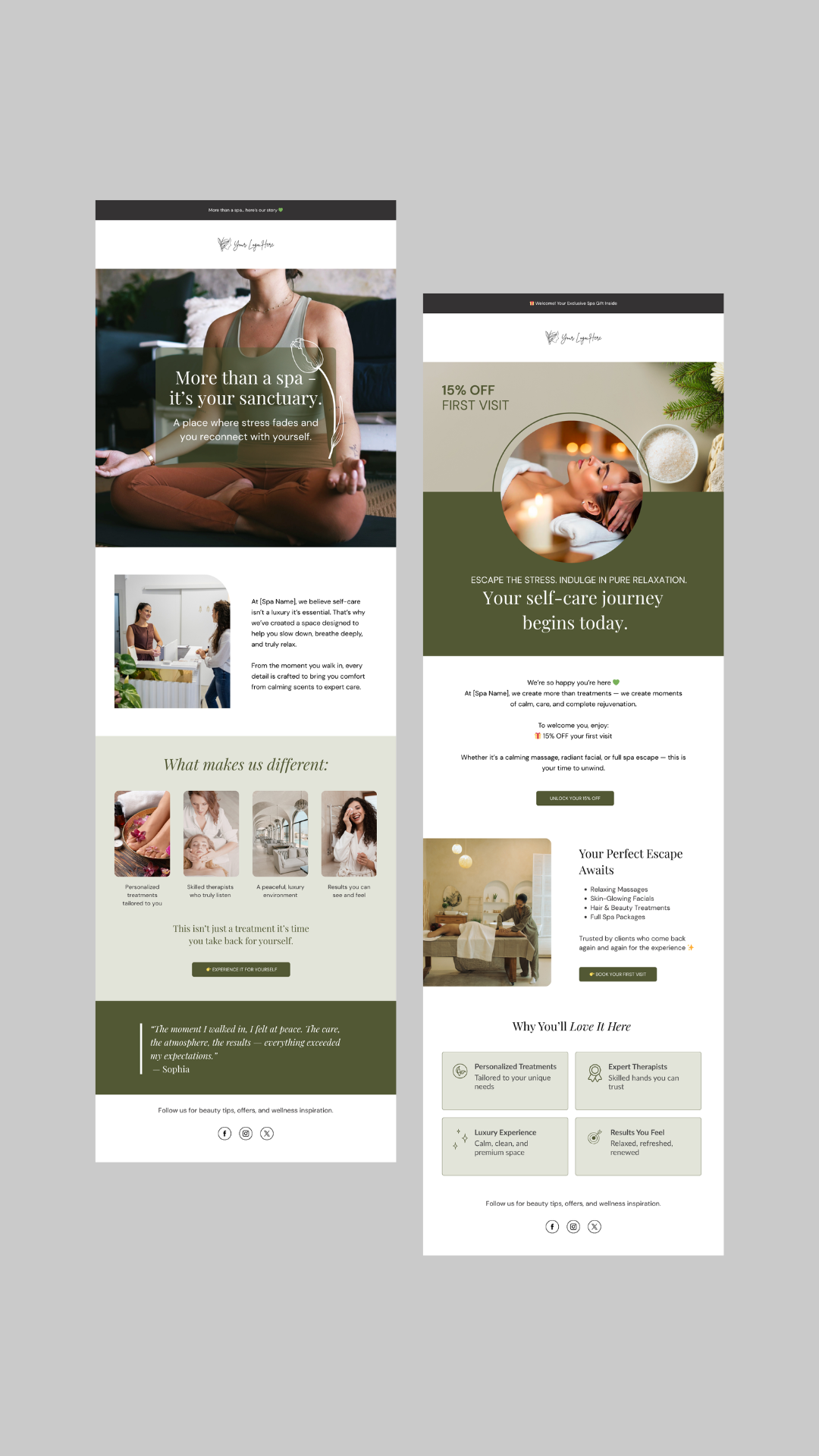 24 Wellness Email Templates for Spas, Salons & Coaches — Done for You in Canva
