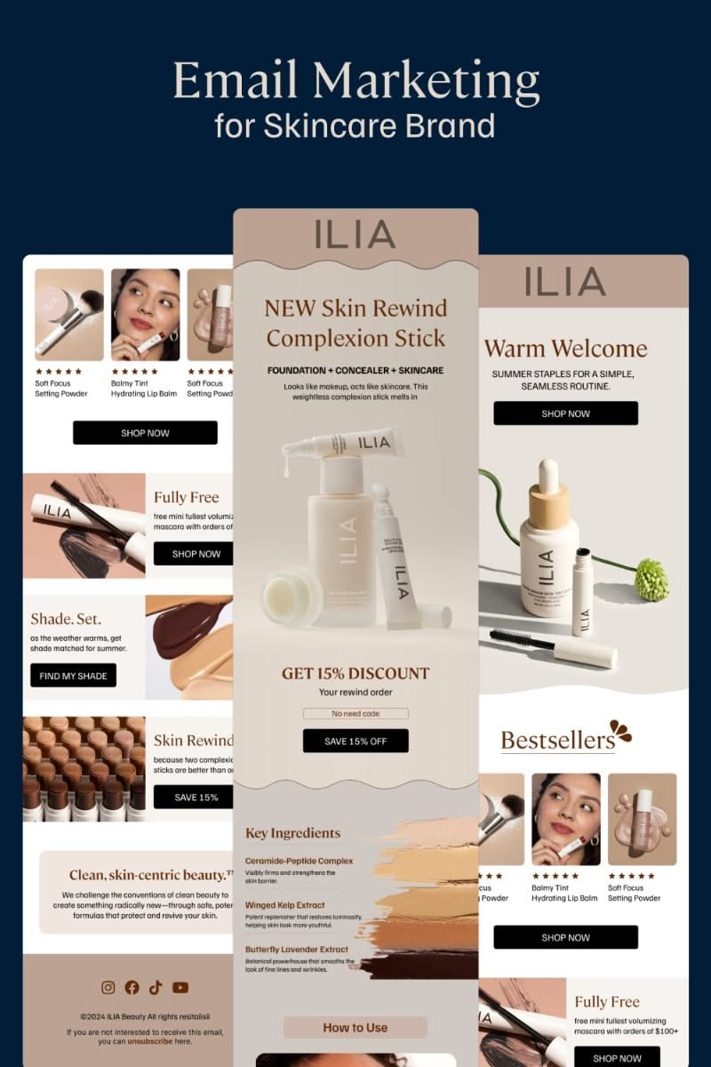Skincare email template design