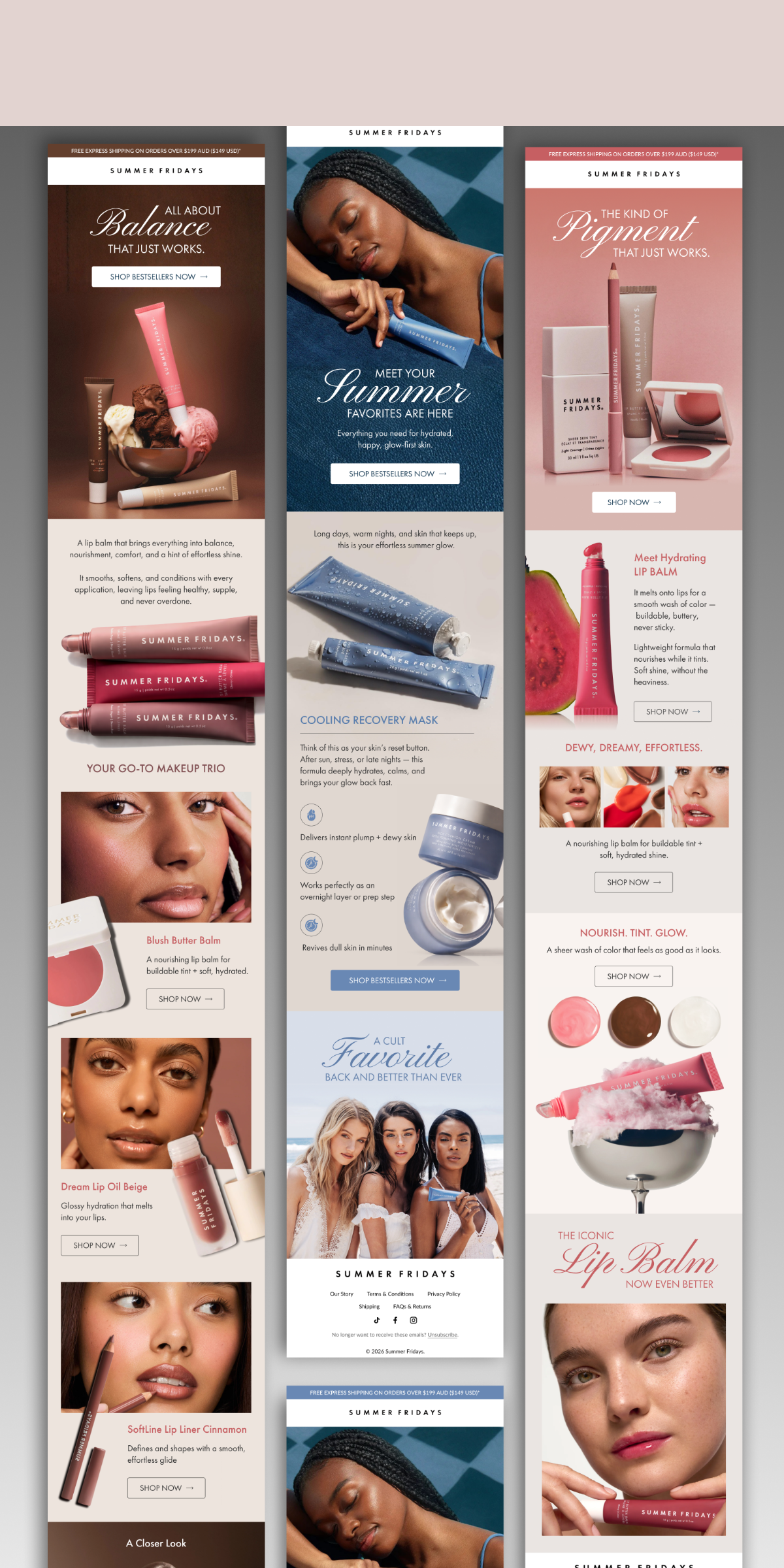 Email designs – Summer Fridays