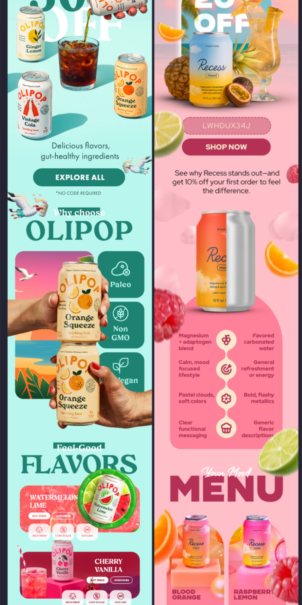 Email marketing food and beverage healthy drinks fruits can soda diet