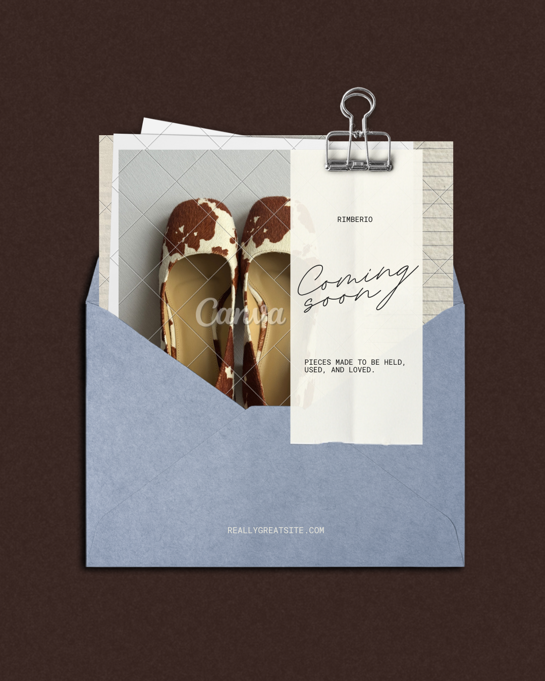 Modern Archive Papers Canva Template – Envelope Collage Social Media Design