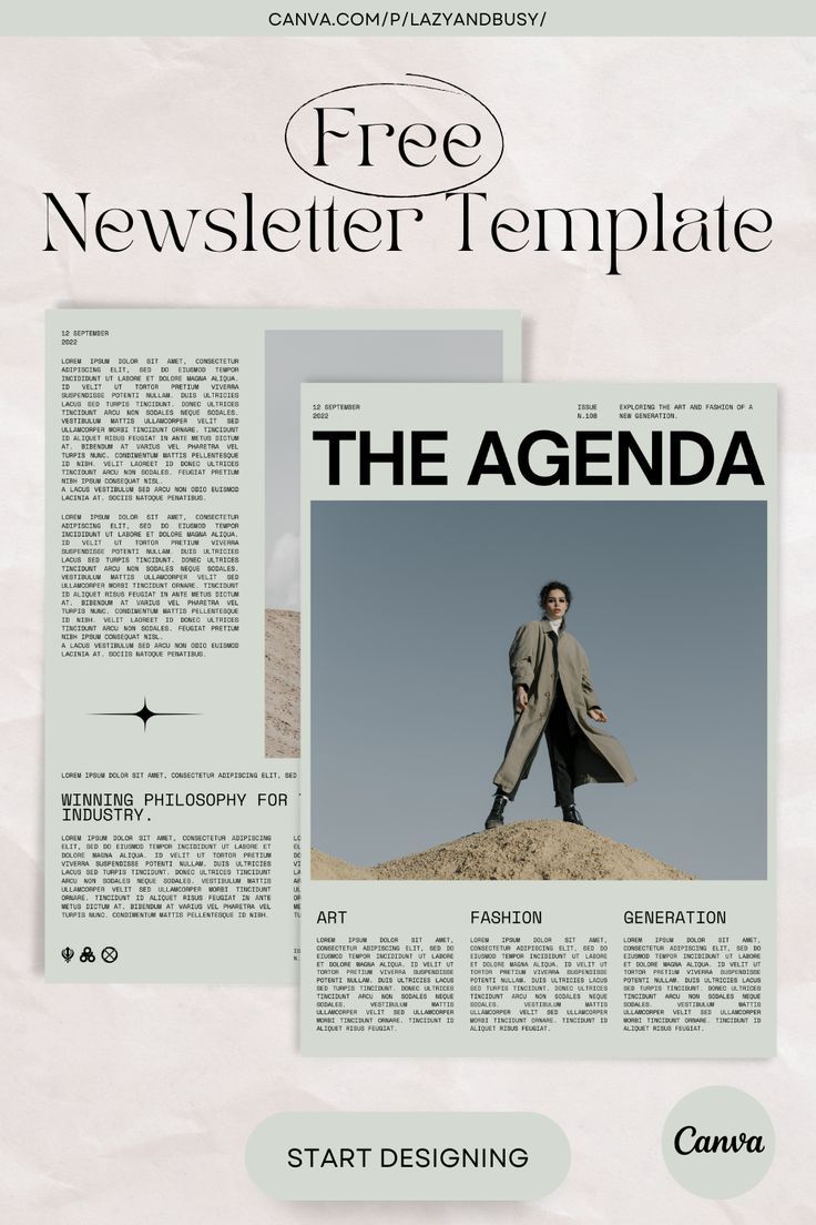 Elegant Minimal Fashion Newsletter Template for Canva