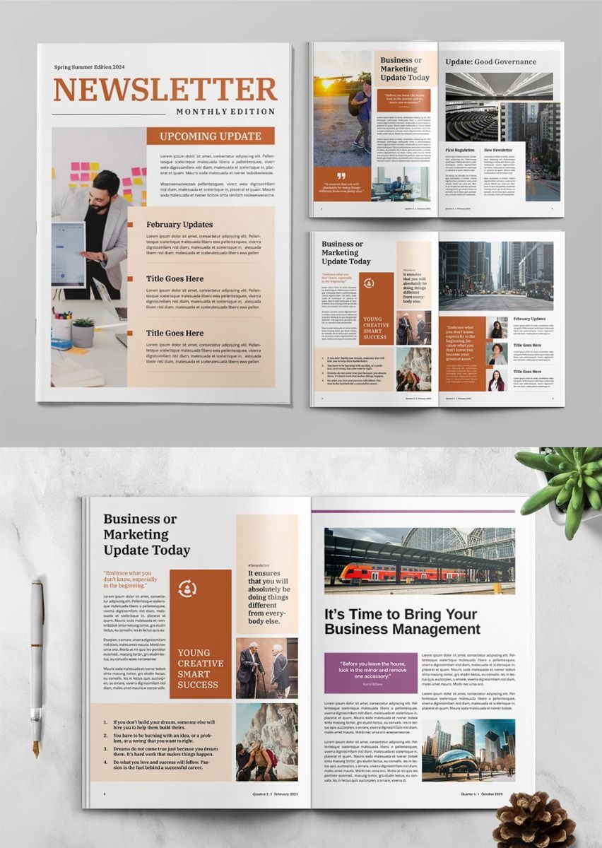 Modern Newsletter Template InDesign INDD & IDML for Stunning Campaigns