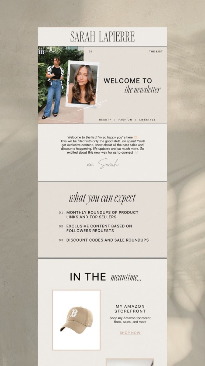 Newsletter design for Sarah Lapierre by Embolden Design Studio