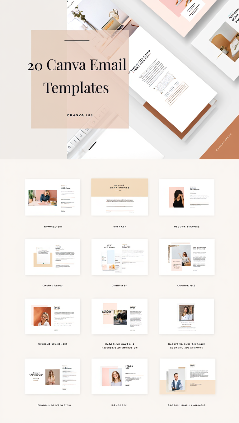 Beauty Salon Newsletter Email Template Bundle for Canva