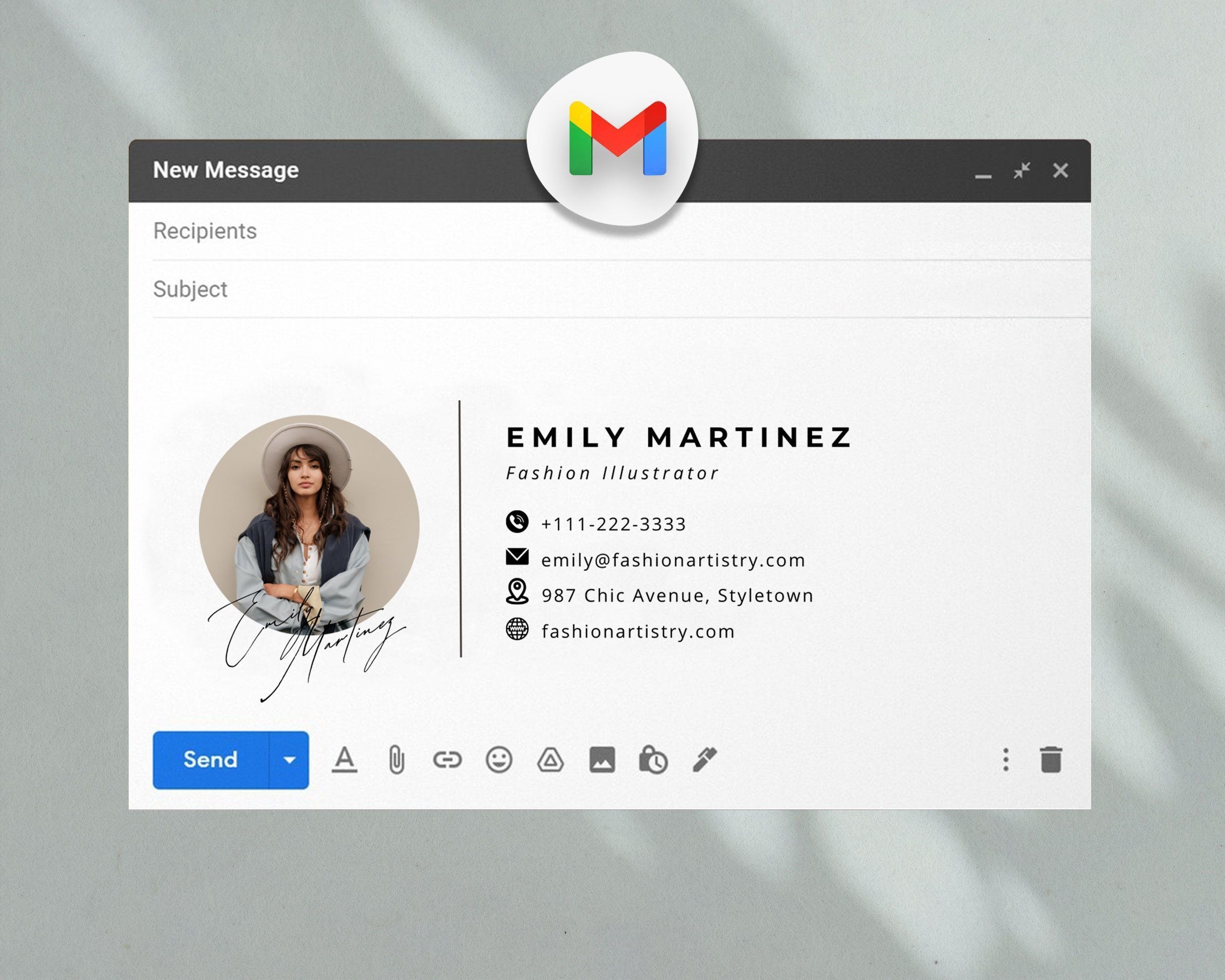 Modern Editable Email Signature Templates with Logos & Photos for Gmail, Outlook & Yahoo