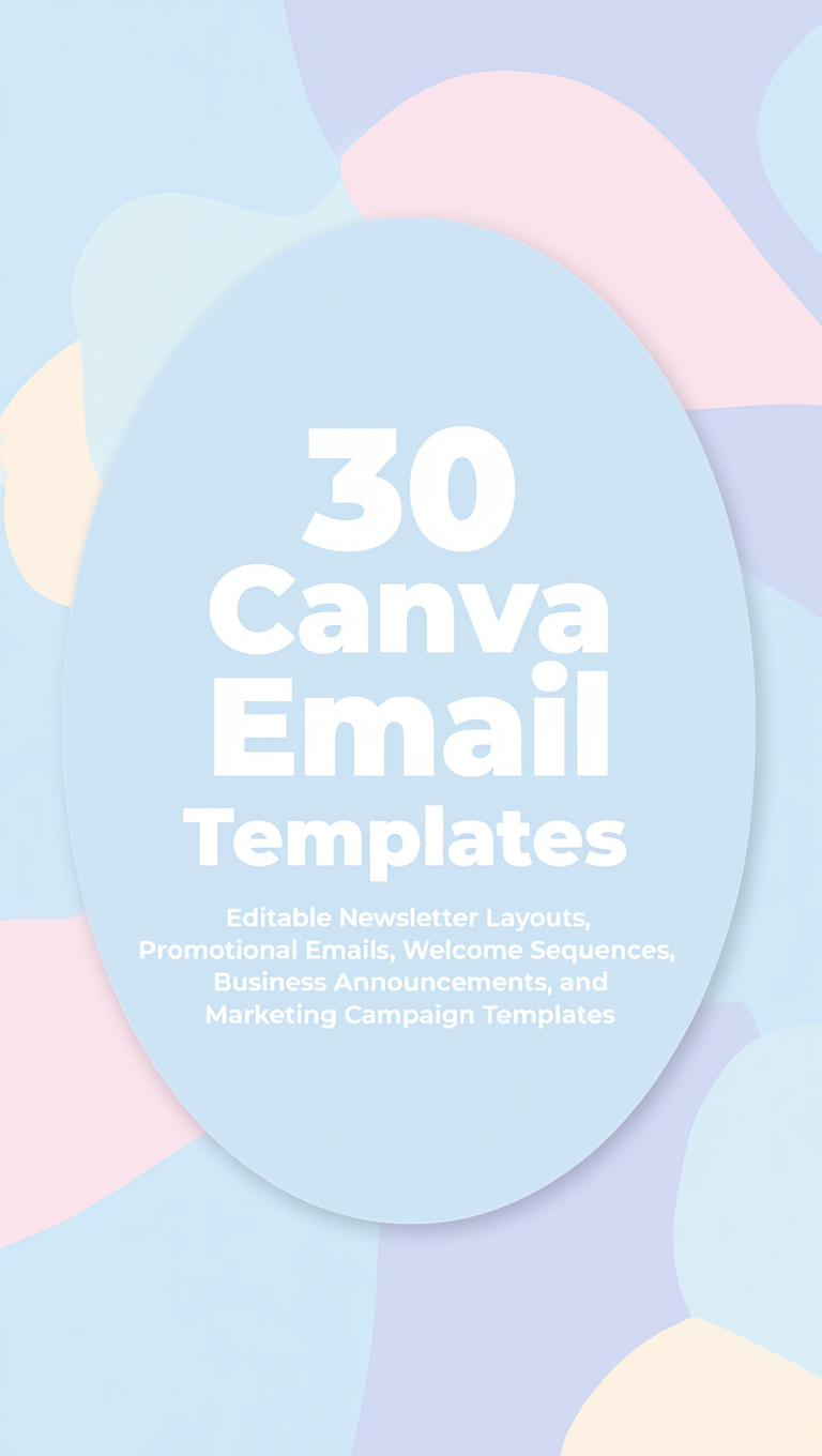 Bold Typography Email Template Bundle Cover Pin for Canva