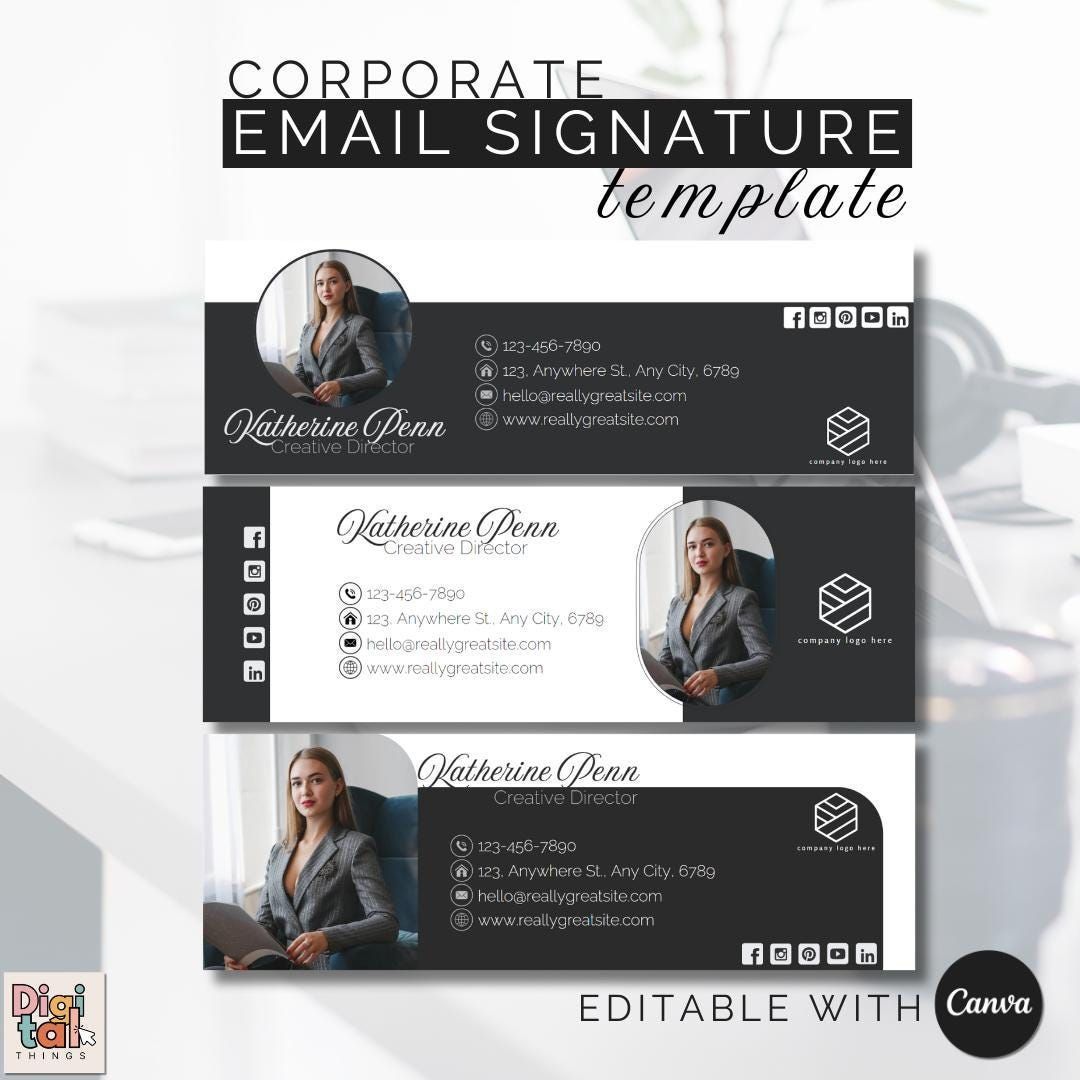 Corporate Email Signature, Email Signature, Email Signature Template, Gmail
