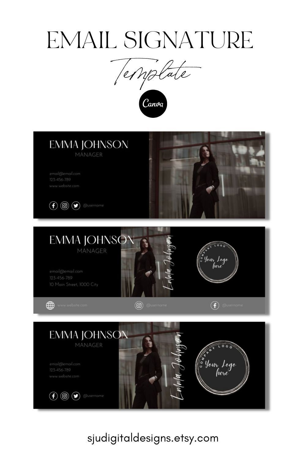 Elegant Editable Email Signatures with Canva Templates for Professional Branding