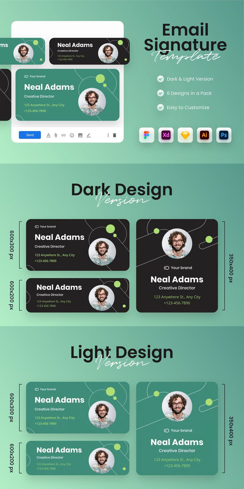 Email Signature Template – AI, FIG, PDF, PNG, PSD, SKETCH, XD