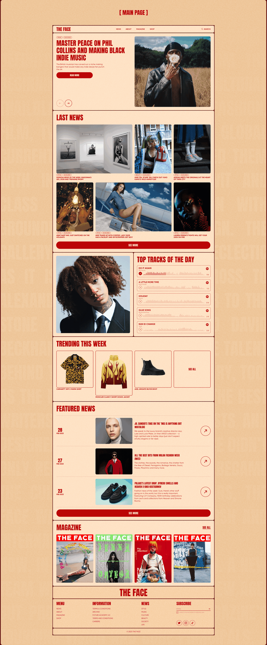 THE FACE Magazine | News Website Redesign