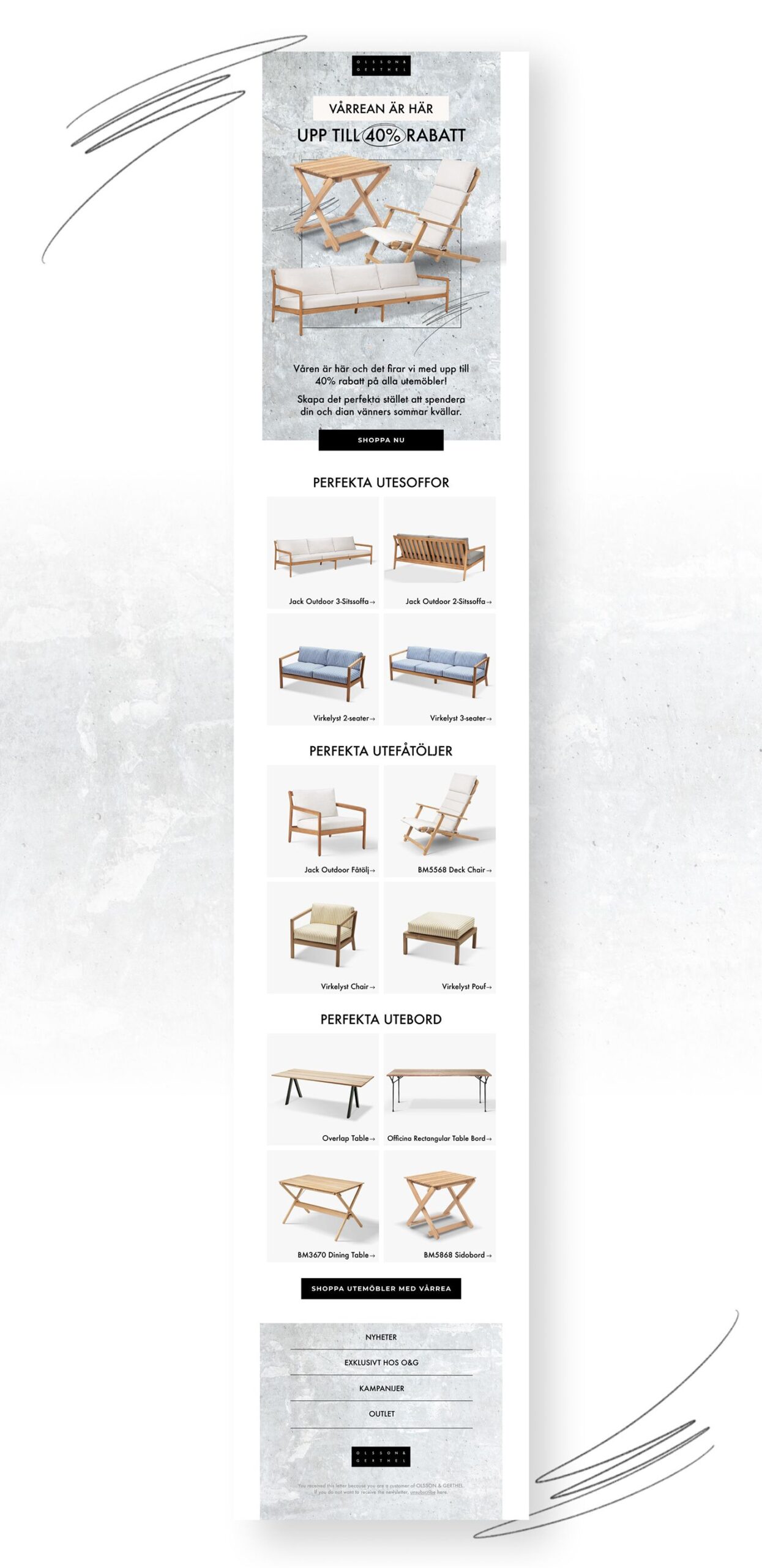 Email design for furniture company &ndash; Oleksandra Kornieva