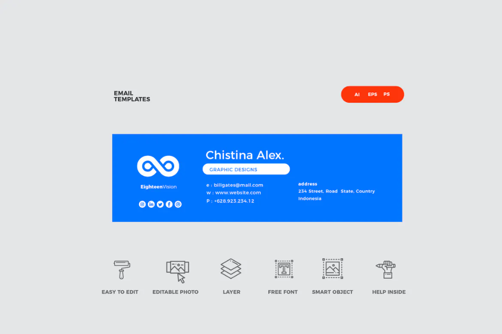 Blue Email Signature