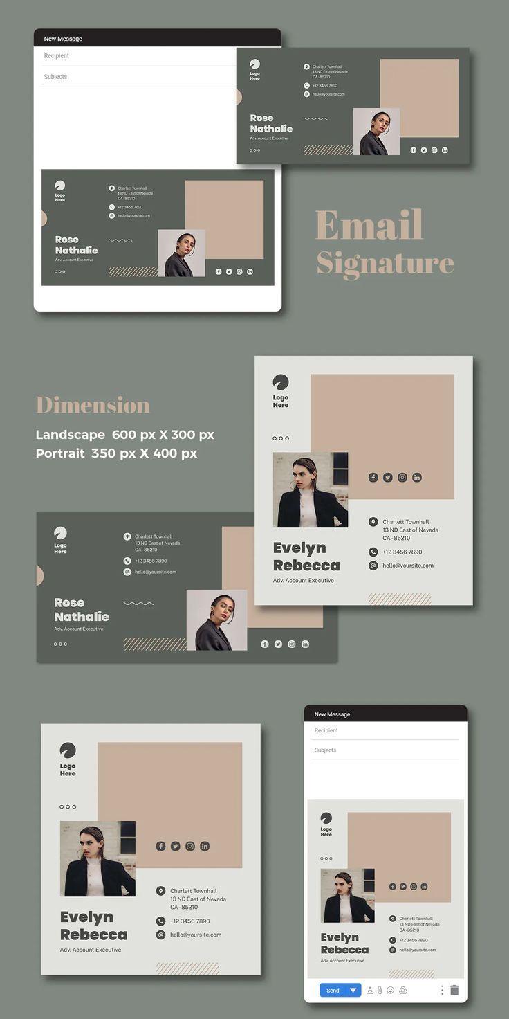Professional Account Executive Email Signature Template in AI & PSD Formats