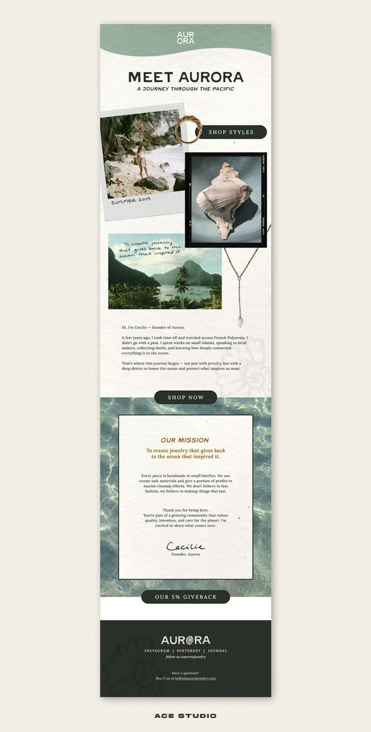 Elegant Jewelry Brand Email Newsletter Design for Creative Fabrica