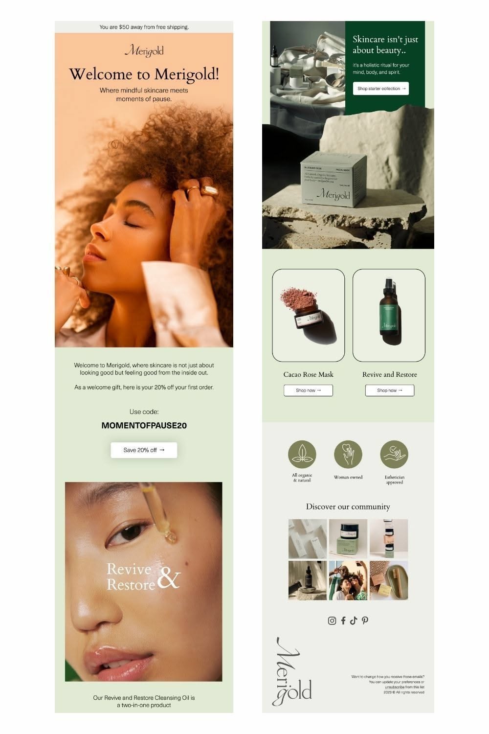 Email Marketing design I Skincare brand