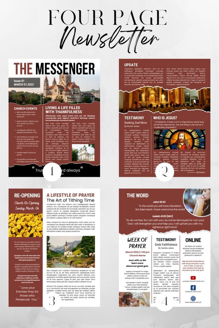 Digital Email Church Canva Newsletter Template on Etsy