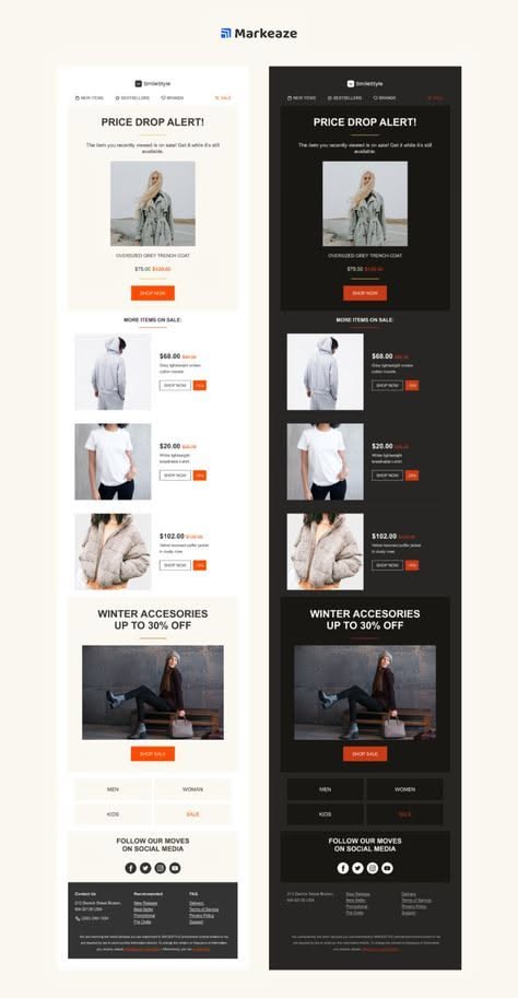 Fashion Price Drop Alert Email Template | Light & Dark Mode Email