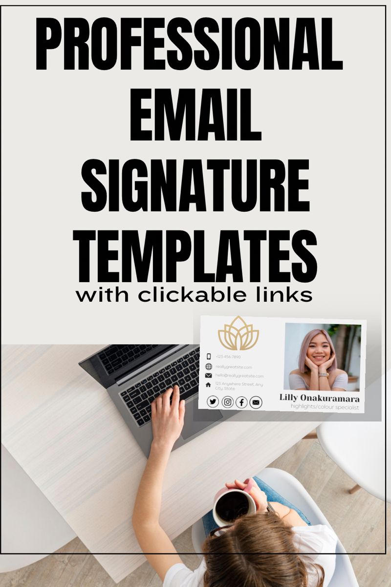 Email Signature Template with Logo and Photo – Minimalist Design. Customizable