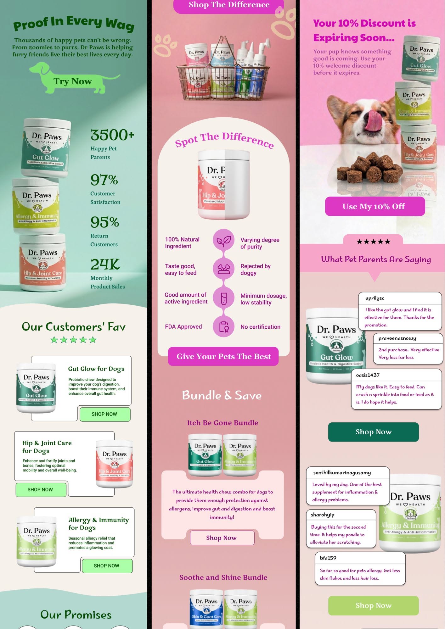 Email Design for Pets Supplement Brand