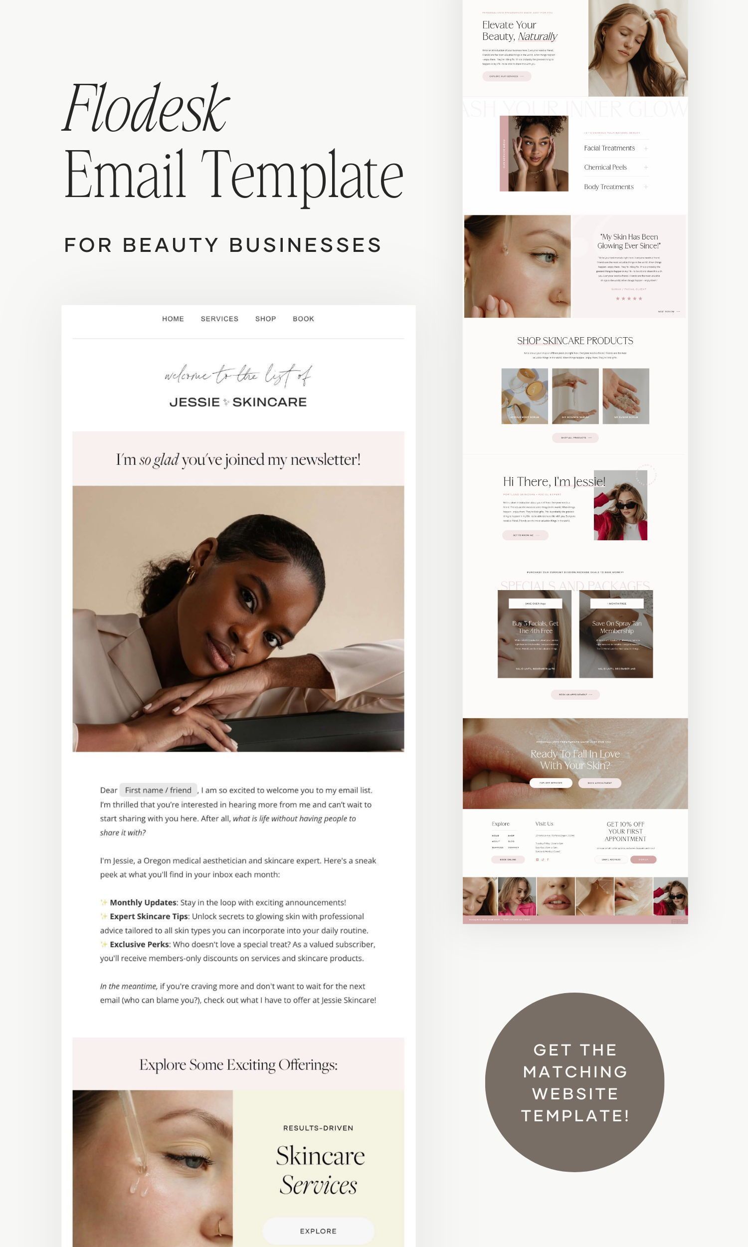 Timeless Flodesk Email Template for Beauty Businesses | Welcome Email Design Inspiration