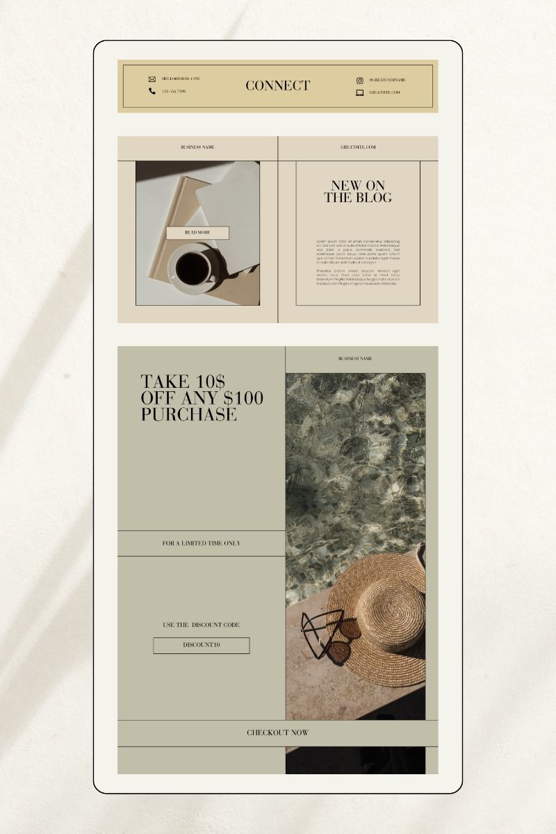Email Marketing Template, Modern Newsletter Template, Mailing List Design, Canva