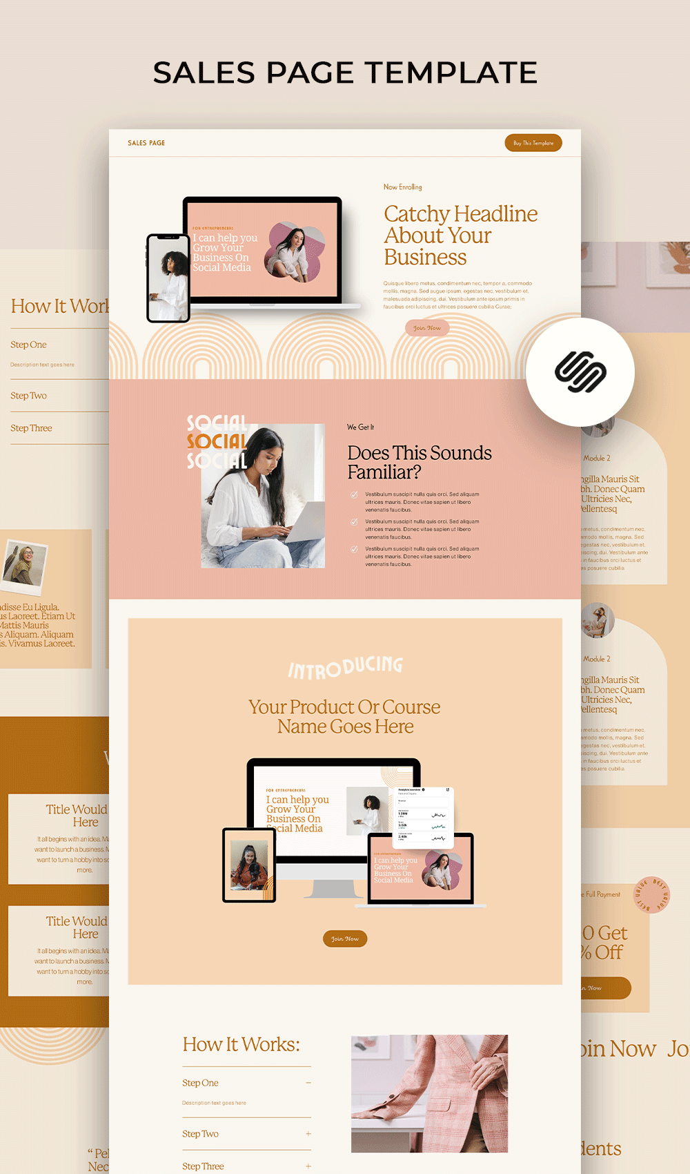 🆓 FREE Squarespace Sales Page Templates by Kseniia Design Studio