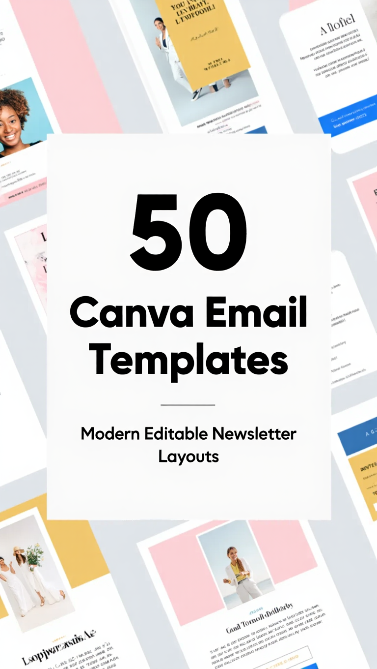 50 Fashion Brand Newsletter Email Templates Canva Bundle Design