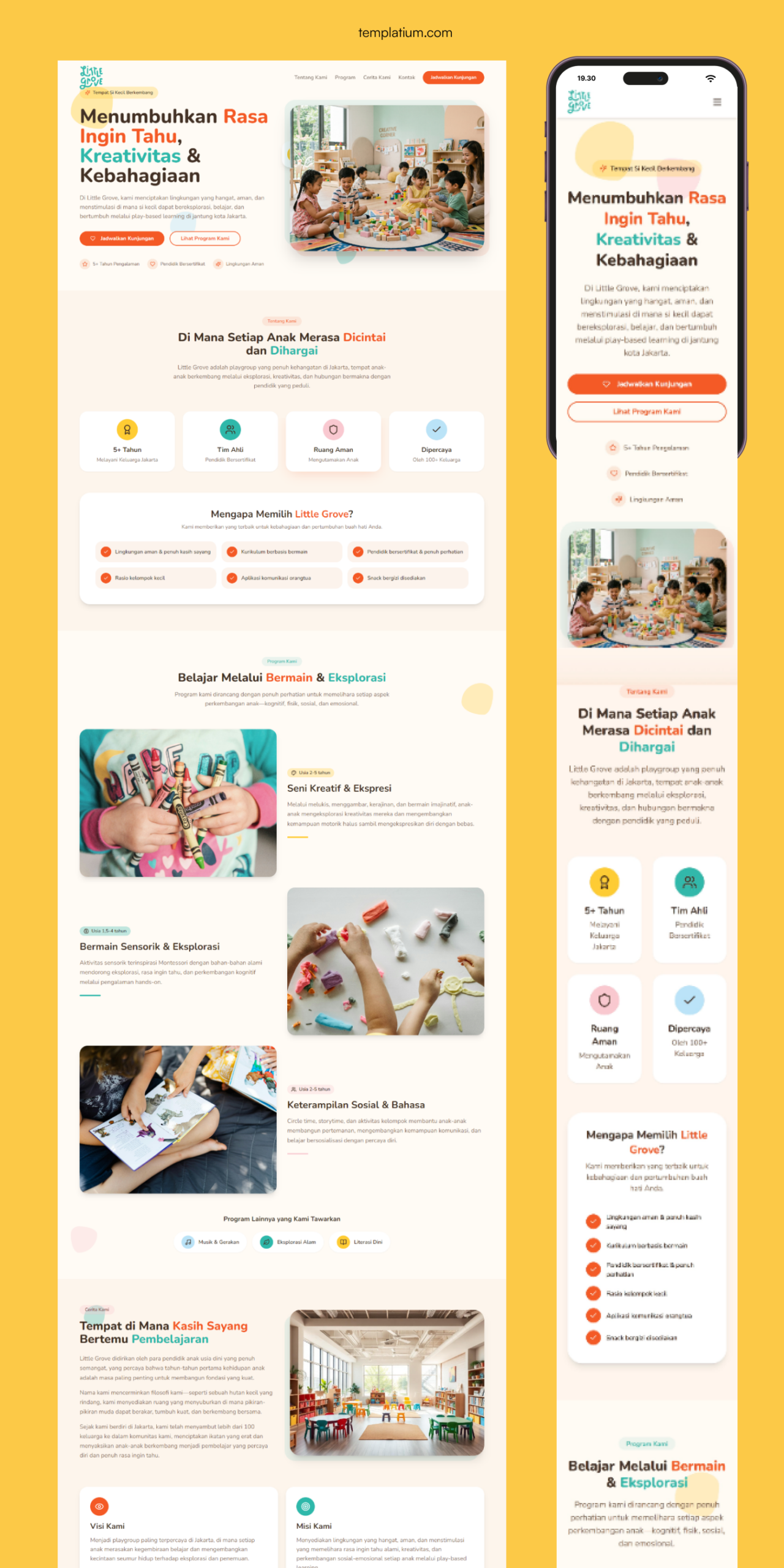 Little Groove &ndash; Simple yellow website portfolio design