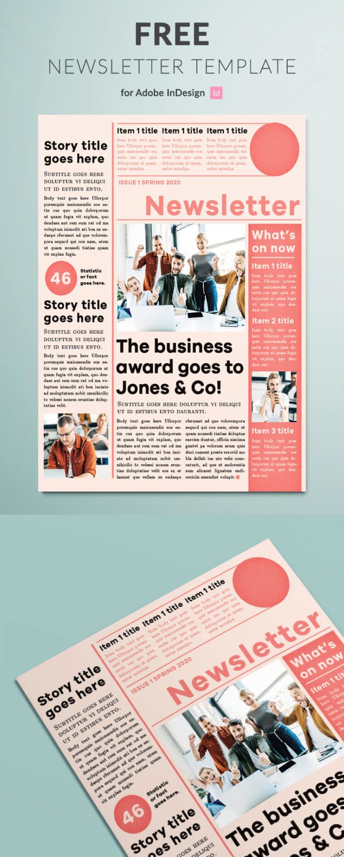 Modern Newsletter Template for InDesign | Free Download