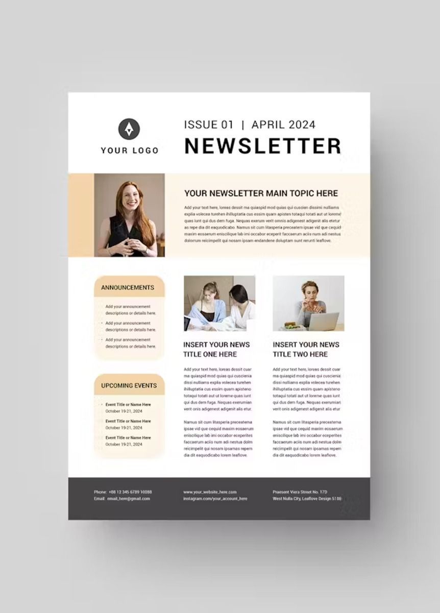 Newsletter Template DOCX, INDD