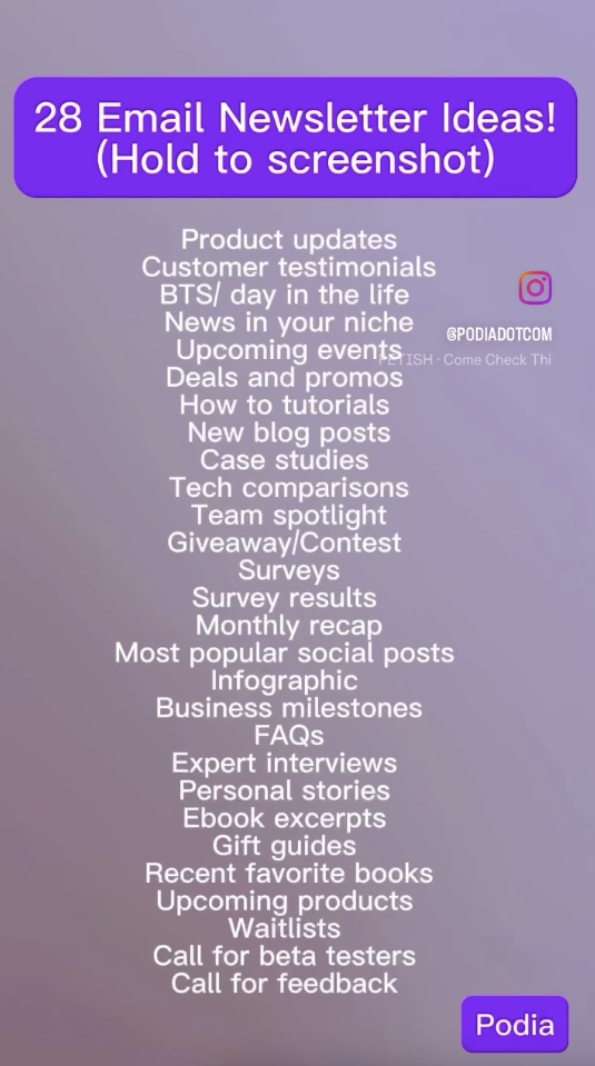 28 Email Newsletter Ideas! Email newsletter prompts