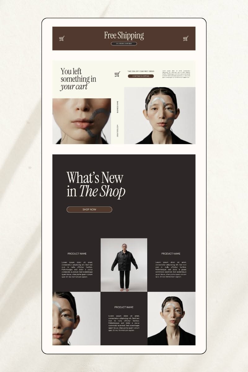 Email Marketing Template, Modern Newsletter Template, Mailing List Design, Canva
