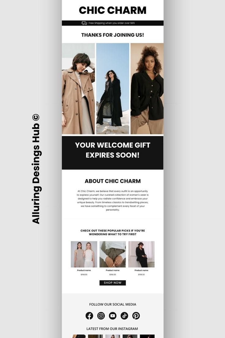 Fashion Newsletter Email Template Design for Automated Campaigns