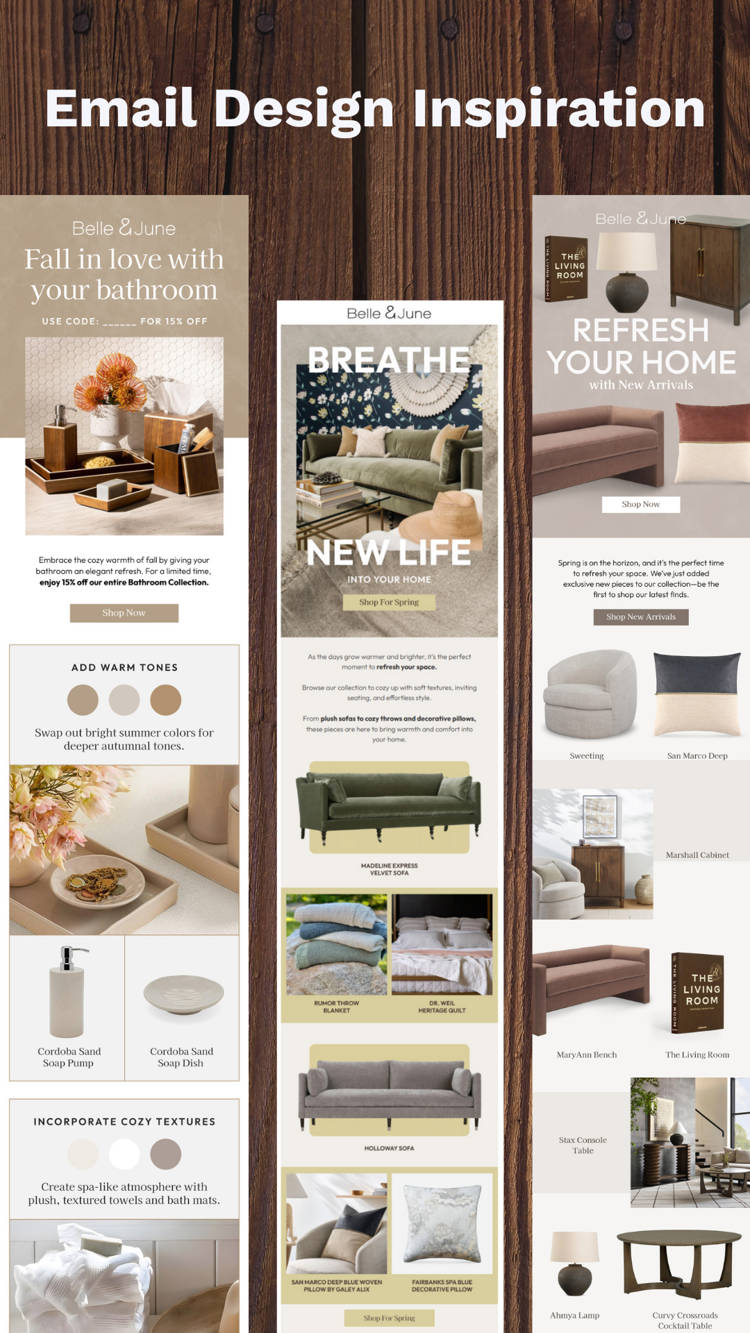 Sleek Email Design Inspiration for Furniture Brands | Modern & Clean Aesthetic Emails