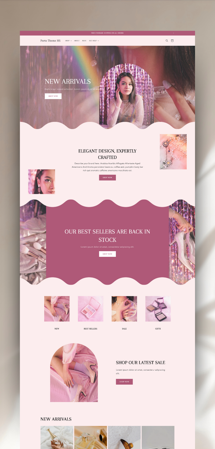 Luxury Pink & White Minimalist Shopify Theme ✨
